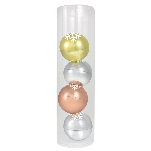 Metallic Silver color option for Chap Balm Ornament Set 4 Pack
