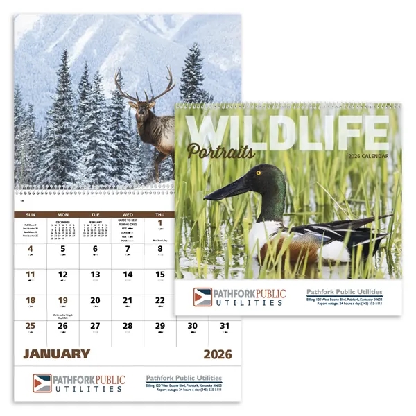 White color option for Wildlife Portraits Spiral Calendar
