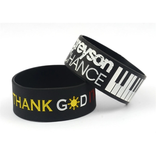Main photo of 1" Inch Ink Injected Custom Silicone Wristband   5 Days