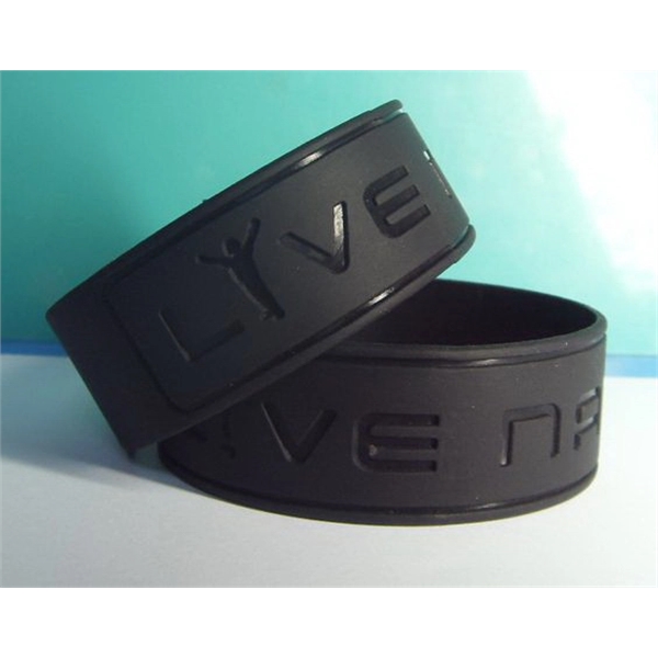Black color option for Debossed 1" Inch Custom Silicone Wristbands   10 Days