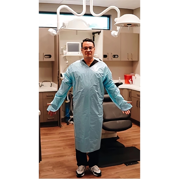 Light Blue color option for Disposable Pe Isolation Gowns Class 1 & 2