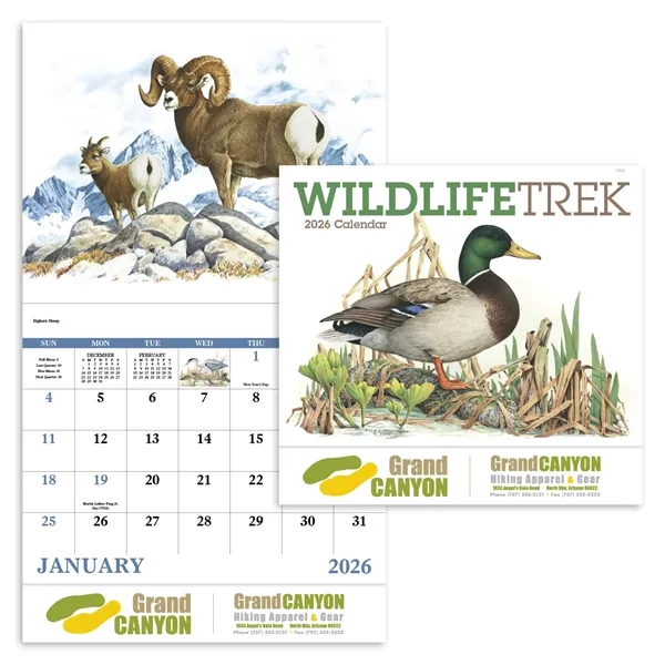 White color option for Wildlife Trek Stapled Calendar