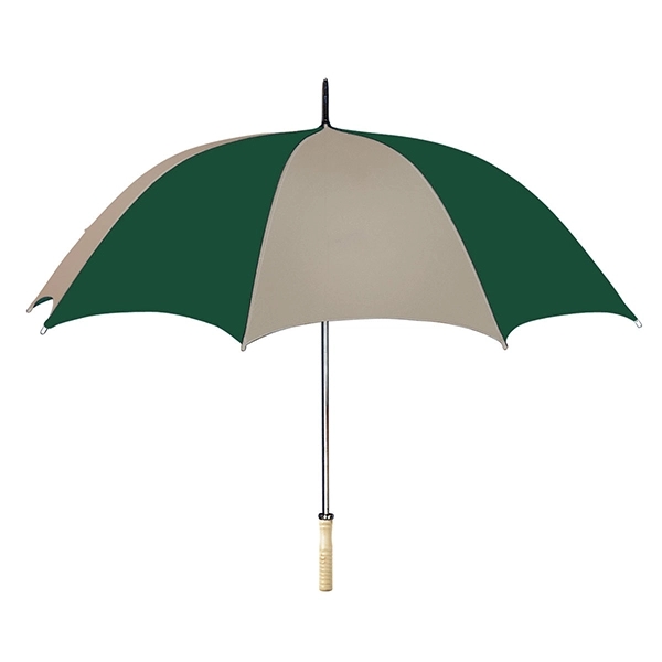 Khaki With Forest Green color option for Nylon Made Arc Umbrella