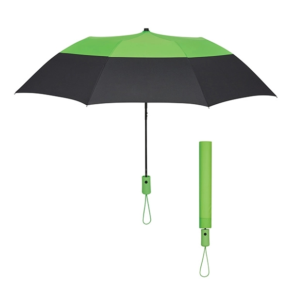 BLACK WITH LIME color option for 46" Arc Foldable Umbrella With Automatic Open Mechanism