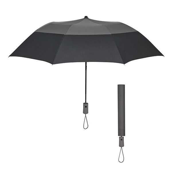 Black with Gray color option for 46" Arc Foldable Umbrella With Automatic Open Mechanism