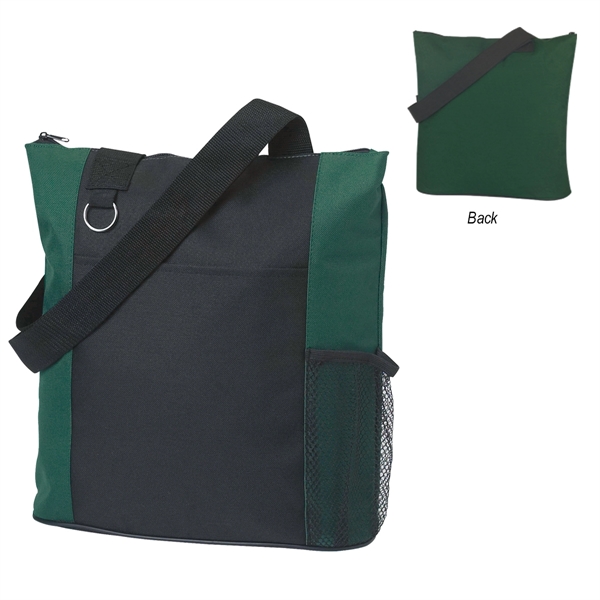 FOREST GREEN WITH BLACK color option for Zipper Tote Bag