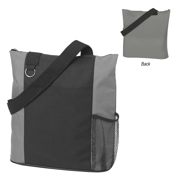 GRAY WITH BLACK color option for Zipper Tote Bag
