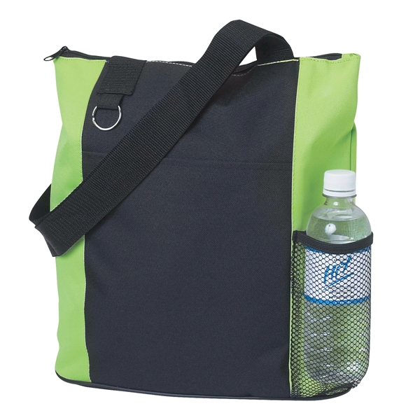 LIME WITH BLACK color option for Zipper Tote Bag