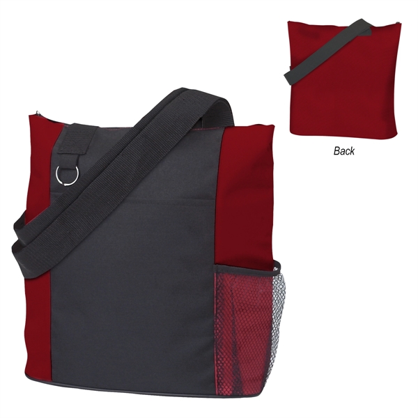 MAROON WITH BLACK color option for Zipper Tote Bag