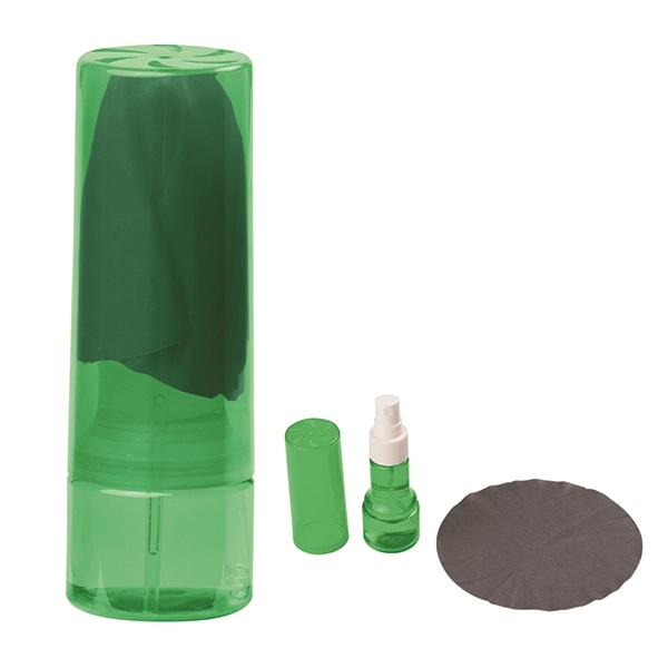 Green color option for Easy To Carry Cleaning Spray With Microfiber Cloth