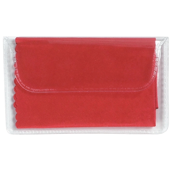 Red color option for Customizable Microfiber Cleaning Cloth With Case