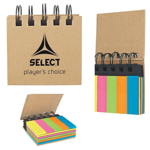 Photo of Spring Notebook With Neon Colored Sticky Notes And Flags