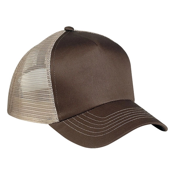 BROWN WITH LIGHT BROWN color option for 5 Panel 100% Brushed Buster Cap