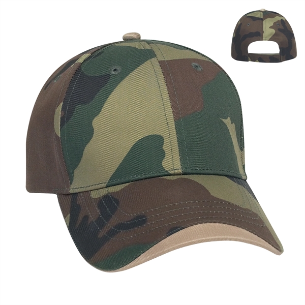 CAMOUFLAGE WITH KHAKI color option for Six Panel Adjustable Cap