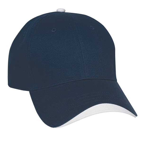 NAVY BLUE WITH WHITE color option for Six Panel Adjustable Cap