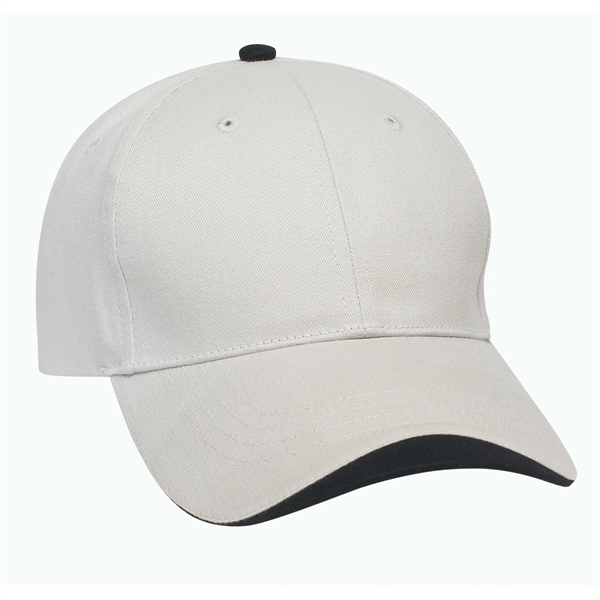 STONE WITH BLACK color option for Six Panel Adjustable Cap