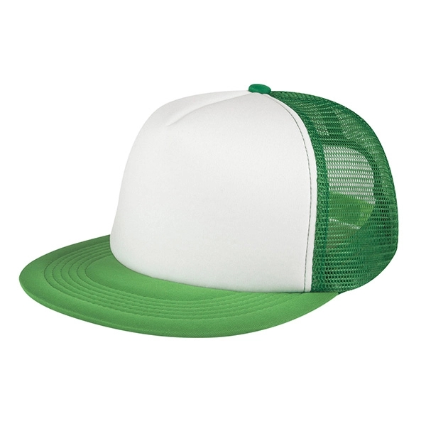 NEON GREEN WITH WHITE color option for 100% Polyester Trucker Cap