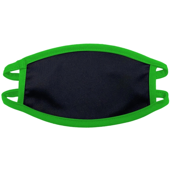 Lime Green color option for Youth 50/50 Polyester Cotton Sublimation Face Mask