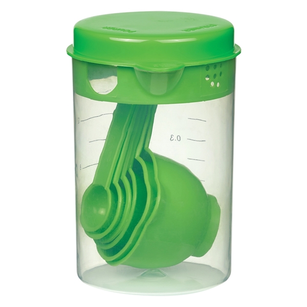 Green color option for 7 Piece Bpa Free Measuring Cups And Spoon