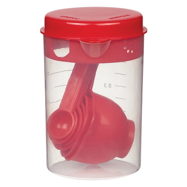 Red color option for 7 Piece Bpa Free Measuring Cups And Spoon