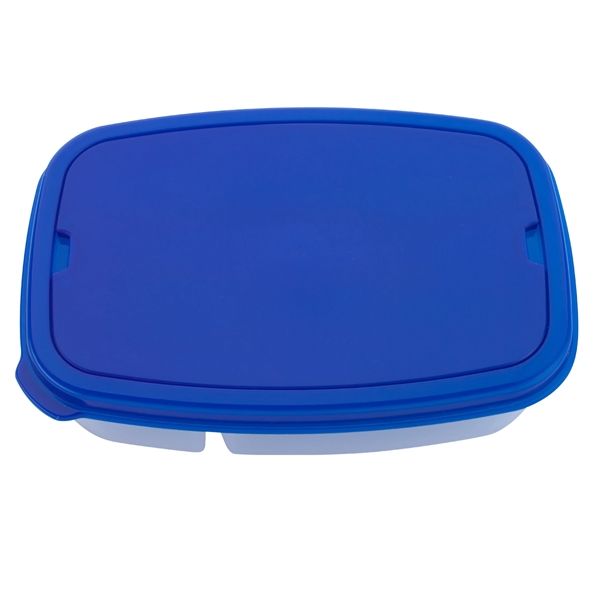 Blue color option for Two Compartment Plastic Lunch Kit
