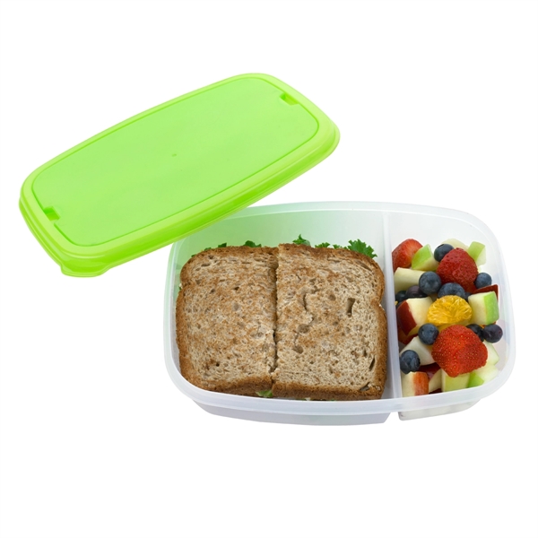 LIME color option for Two Compartment Plastic Lunch Kit