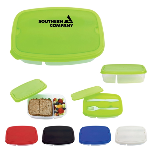 Main photo of Two Compartment Plastic Lunch Kit