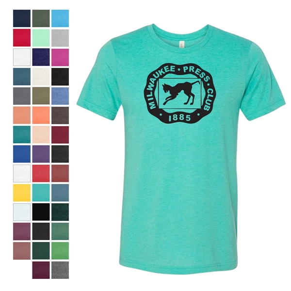 Teal Triblend color option for Unisex Retail Fit Short Sleeve Tee
