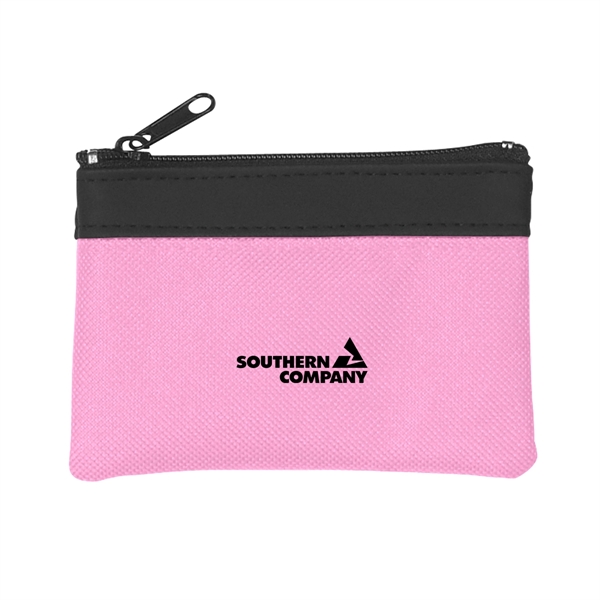 PINK WITH BLACK color option for Zipper Coin Pouch