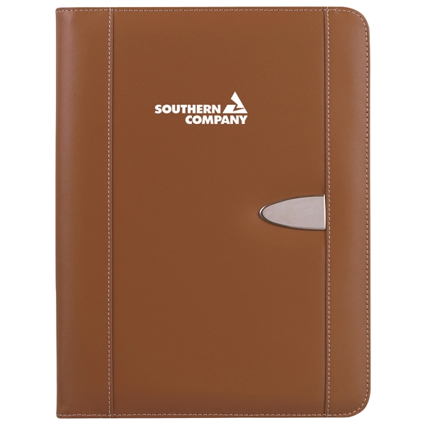Brown color option for Eclipse Bonded Leather Zippered Portfolio With Calculator