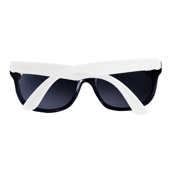 WHITE WITH BLACK color option for Flexible Rubber Sunglasses