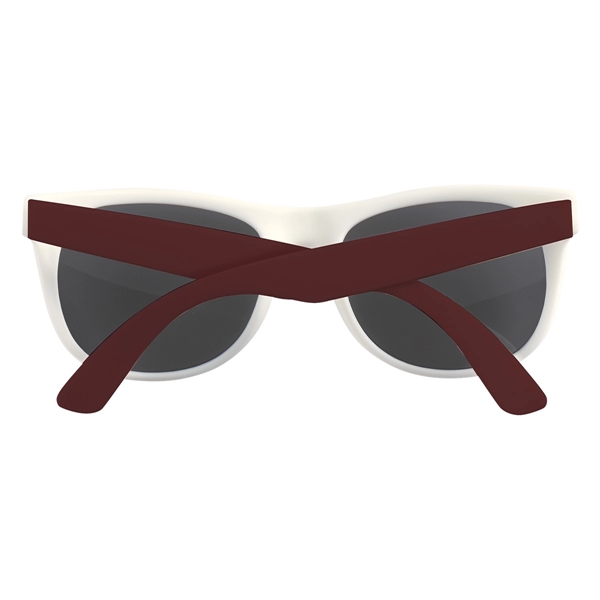 WHITE WITH MAROON color option for Flexible Rubber Sunglasses