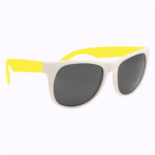 WHITE WITH YELLOW color option for Flexible Rubber Sunglasses