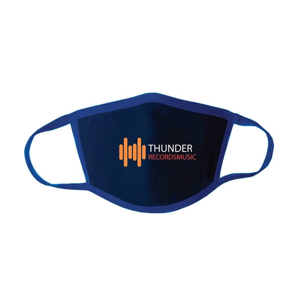 Navy Blue color option for Full Color Polyester 3 Ply Face Mask Cover   Os