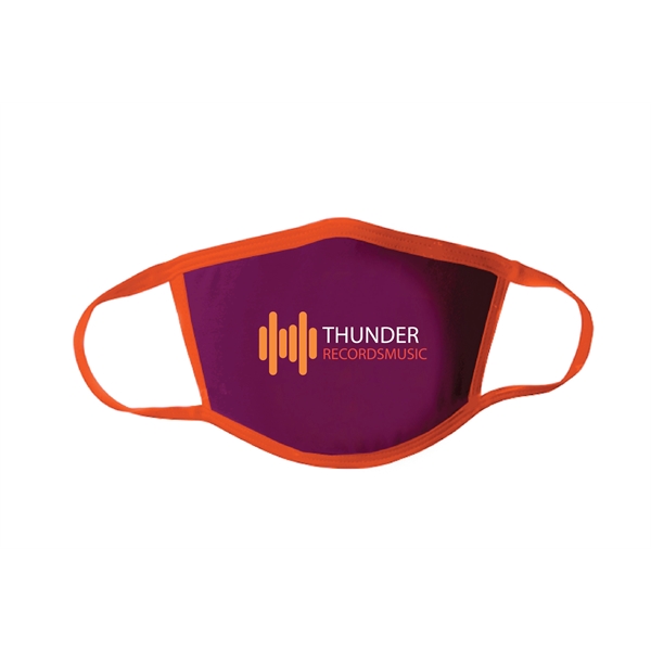 Neon Orange color option for Full Color Polyester 3 Ply Face Mask Cover   Os