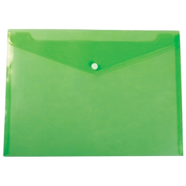Translucent Lime Green color option for Plastic Letter Size Envelope With Snap Closure