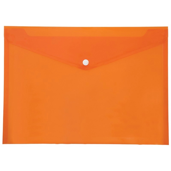 Translucent Orange color option for Plastic Letter Size Envelope With Snap Closure