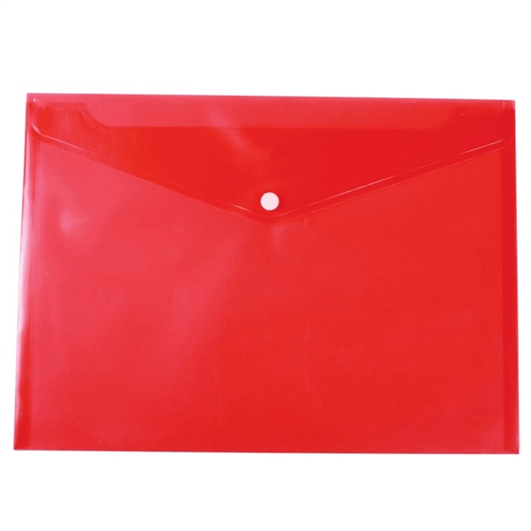 Translucent Red color option for Plastic Letter Size Envelope With Snap Closure