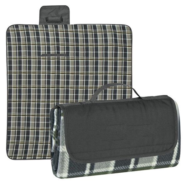 Black-Black-Gray color option for Roll Up Blanket For Travel