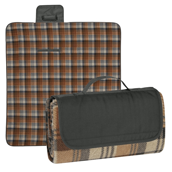 Black-Brown-Black color option for Roll Up Blanket For Travel