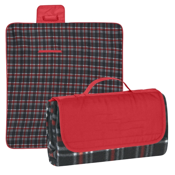 Red-Black-Red color option for Roll Up Blanket For Travel