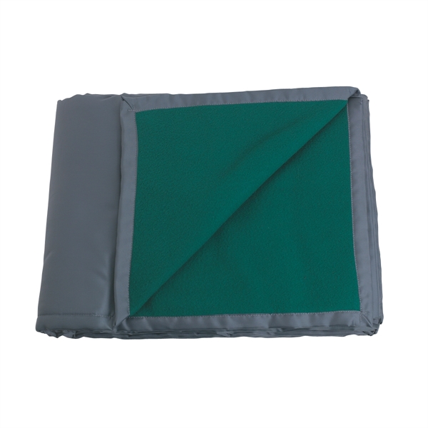 HUNTER GREEN WITH GRAY color option for Fleece Blanket In A Nylon Bag