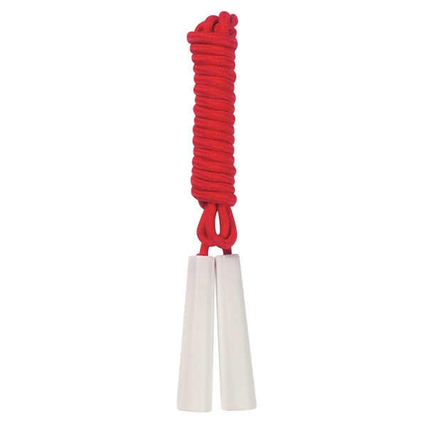 WHITE WITH RED color option for Budget Skipping Rope