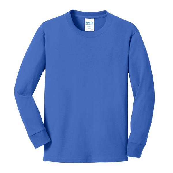 AQUATIC BLUE color option for Classic Style Long Sleeve Cotton T Shirt