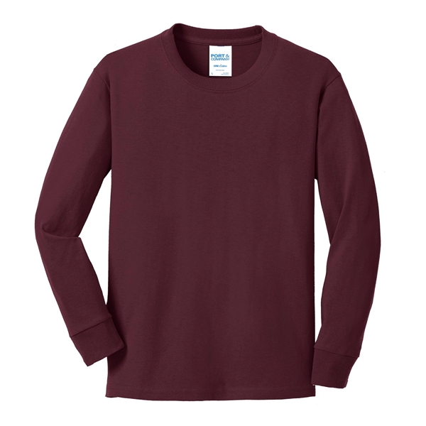 Athletic Maroon color option for Classic Style Long Sleeve Cotton T Shirt