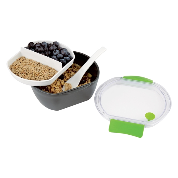 Gray-Lime Green color option for Oblong Meal Container
