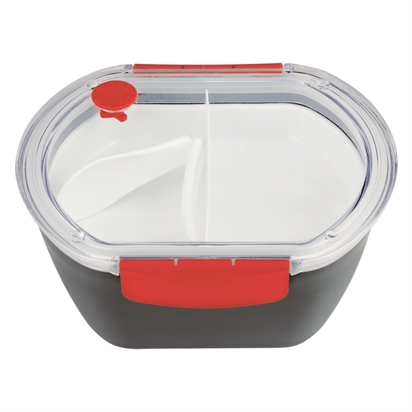 Gray-Red color option for Oblong Meal Container