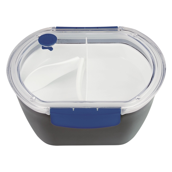Gray-Royal Blue color option for Oblong Meal Container