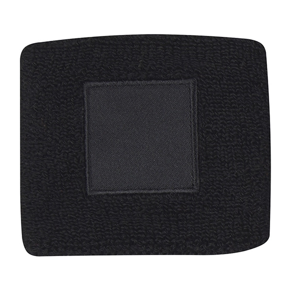 BLACK color option for 100% Cotton Wristband With Patch