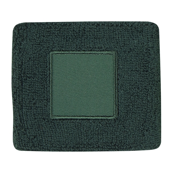 FOREST GREEN color option for 100% Cotton Wristband With Patch